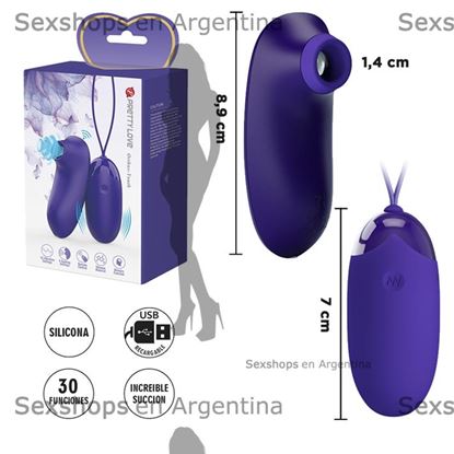 Kit bala vibradora mas succionador con carga USB